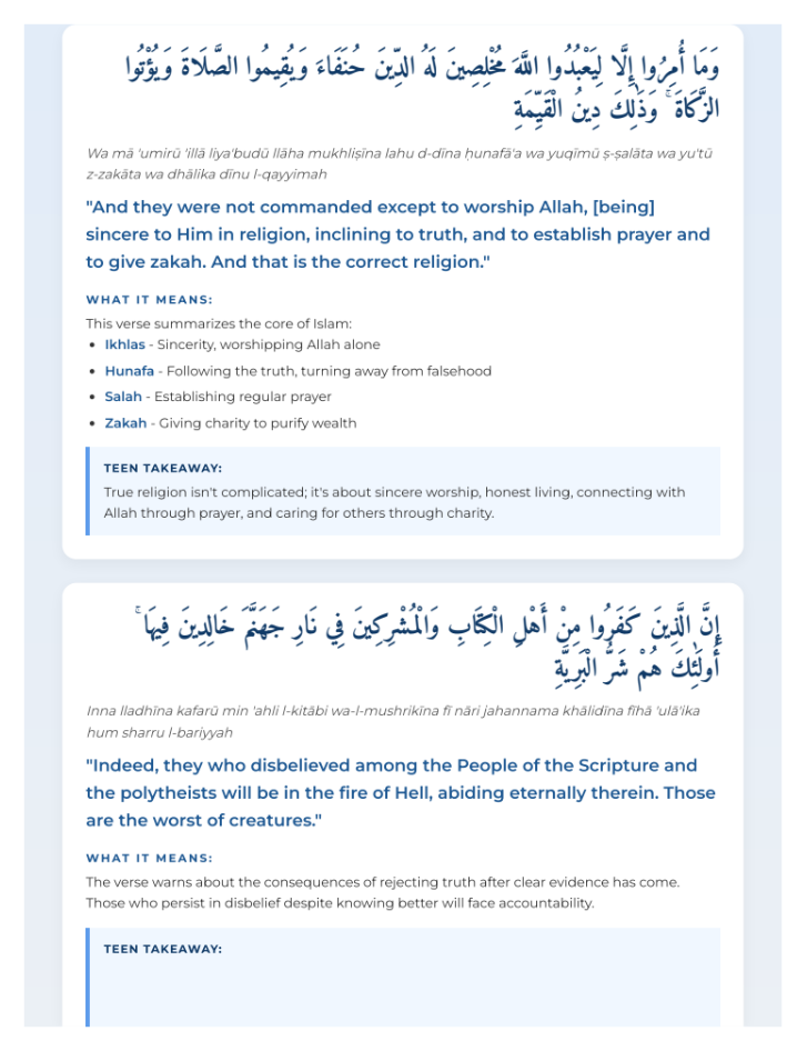 Juz Amma: A verse-by-verse tafseer guide for teens
