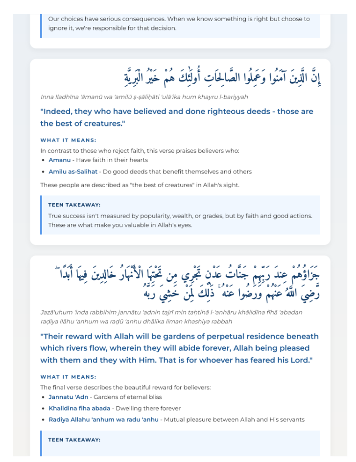 Juz Amma: A verse-by-verse tafseer guide for teens