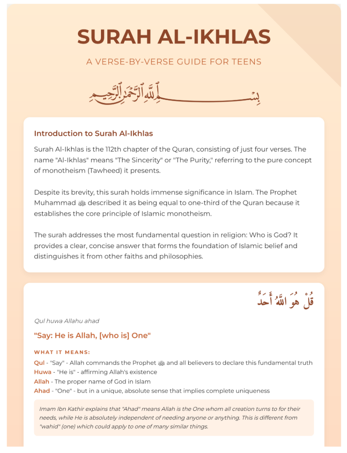 Juz Amma: A verse-by-verse tafseer guide for teens