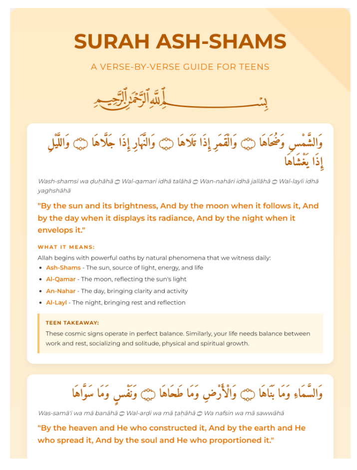 Juz Amma: A verse-by-verse tafseer guide for teens