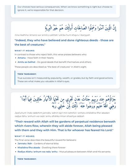 Juz Amma: A verse-by-verse tafseer guide for teens